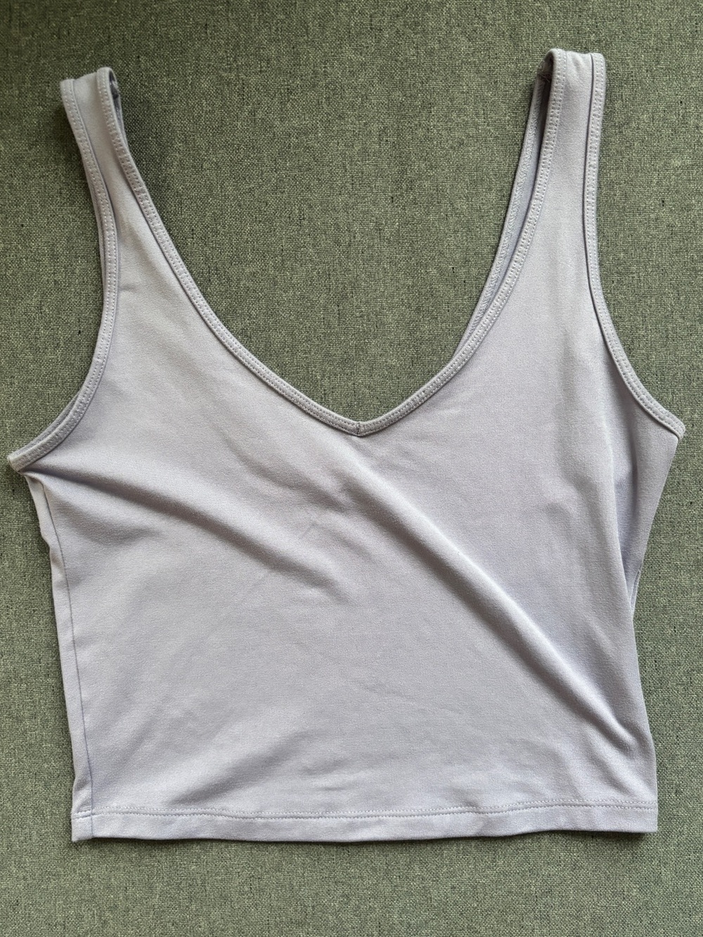 Hollister Soft Stretch Seamless Fabric Crop V-Neck Tank Lavender